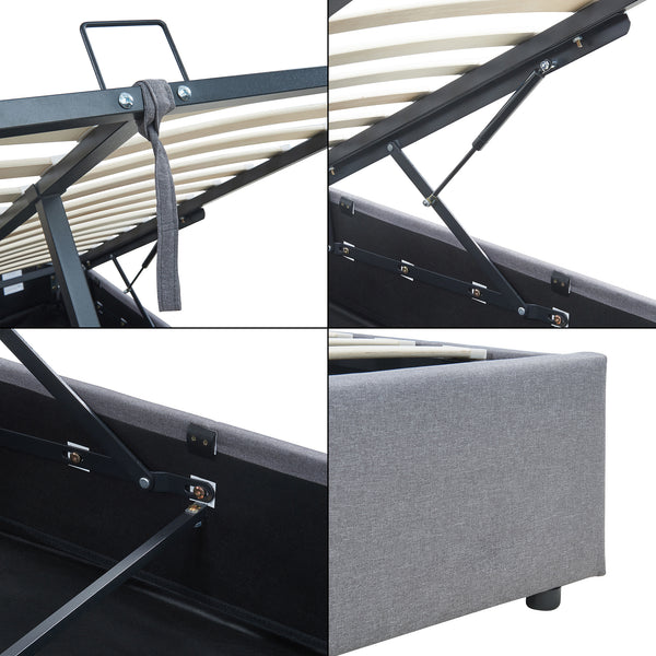 Tweepersoonsbed Nola bedframe met lattenbodem en opbergruimte [en.casa]