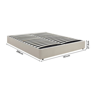 Tweepersoonsbed Nola bedframe met lattenbodem en opbergruimte [en.casa]