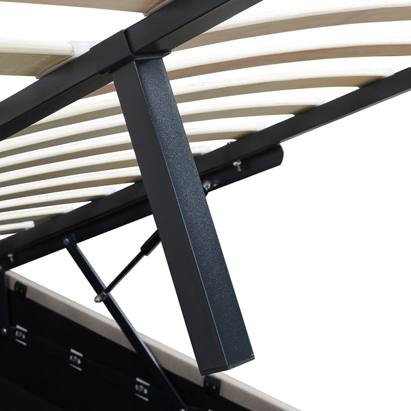 Tweepersoonsbed Nola bedframe met lattenbodem en opbergruimte [en.casa]