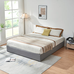 Tweepersoonsbed Nola bedframe met lattenbodem en opbergruimte [en.casa]