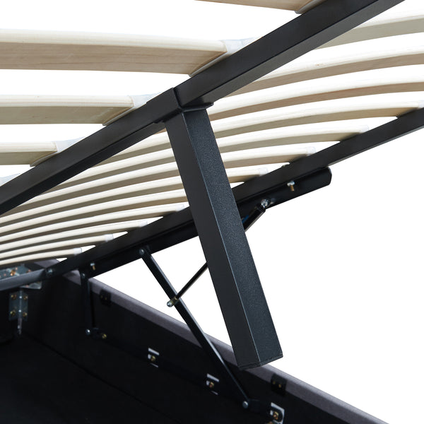 Tweepersoonsbed Nola bedframe met lattenbodem en opbergruimte [en.casa]