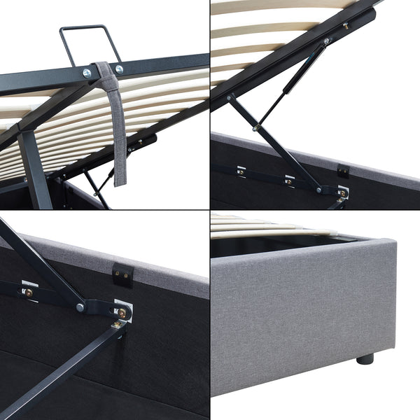 Tweepersoonsbed Nola bedframe met lattenbodem en opbergruimte [en.casa]