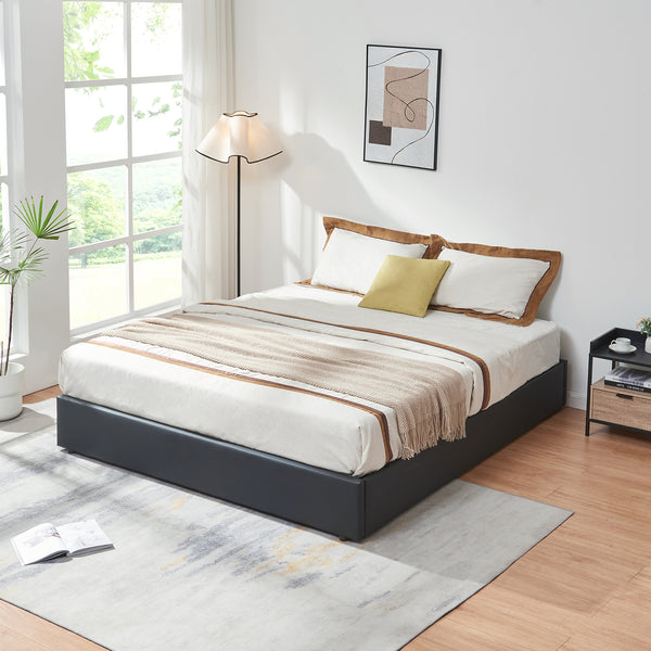 Tweepersoonsbed Nola bedframe met lattenbodem en opbergruimte [en.casa]