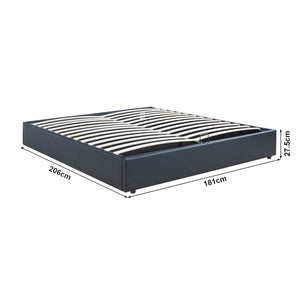Tweepersoonsbed Nola bedframe met lattenbodem en opbergruimte [en.casa]
