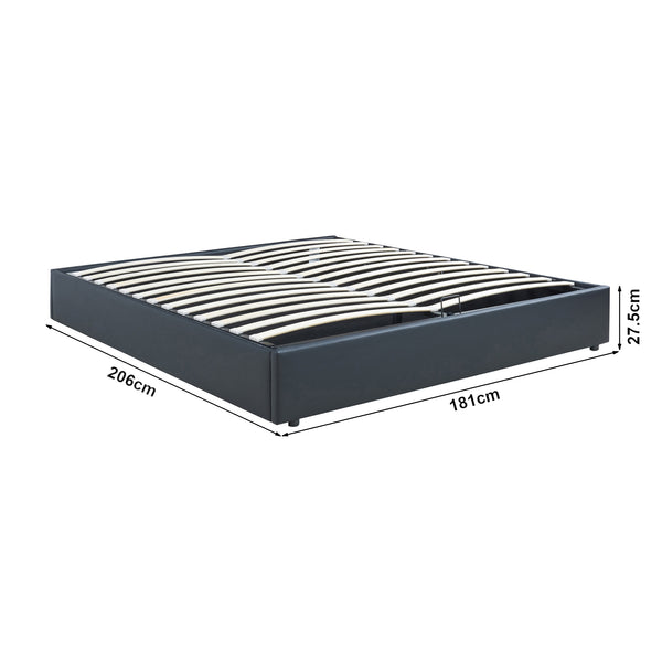 Tweepersoonsbed Nola bedframe met lattenbodem en opbergruimte [en.casa]