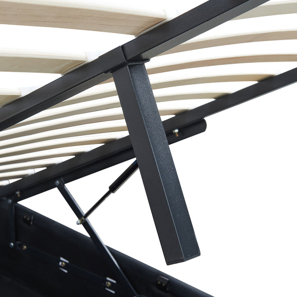 Tweepersoonsbed Nola bedframe met lattenbodem en opbergruimte [en.casa]