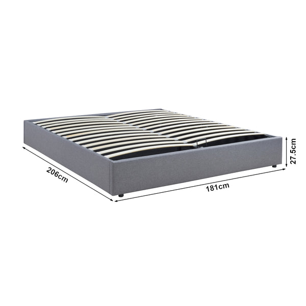 Tweepersoonsbed Nola bedframe met lattenbodem en opbergruimte [en.casa]