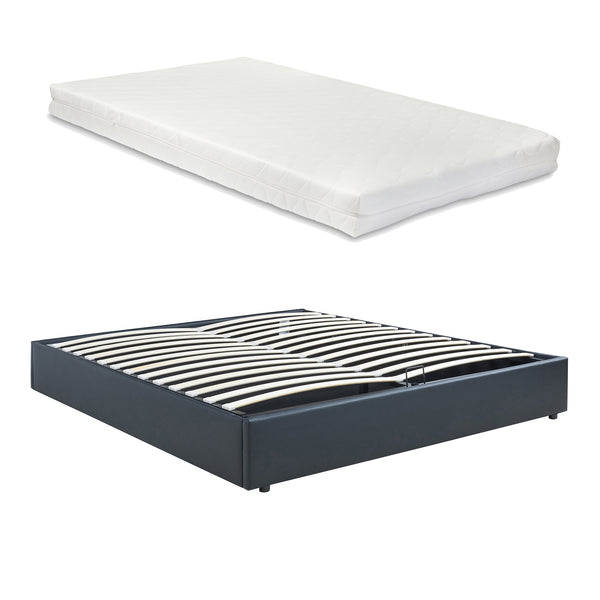 Tweepersoonsbed Nola met bedbodem en matras [en.casa]