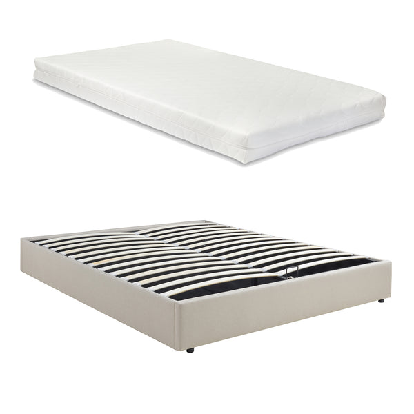 Tweepersoonsbed Nola met bedbodem en matras [en.casa]