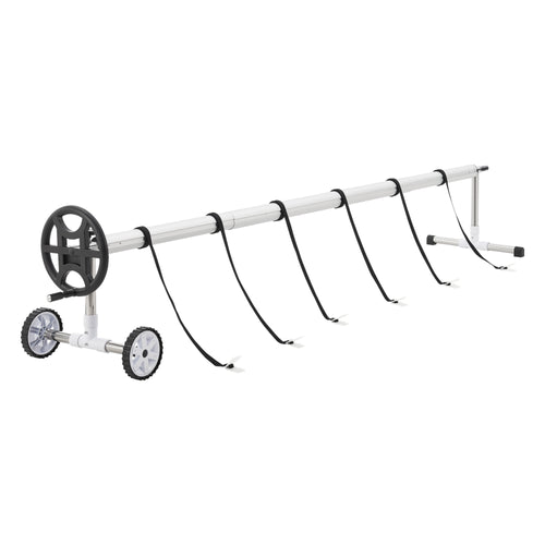 [en.casa] Oprolsysteem Amorgo voor zwembad afdekzeil 300-630 cm