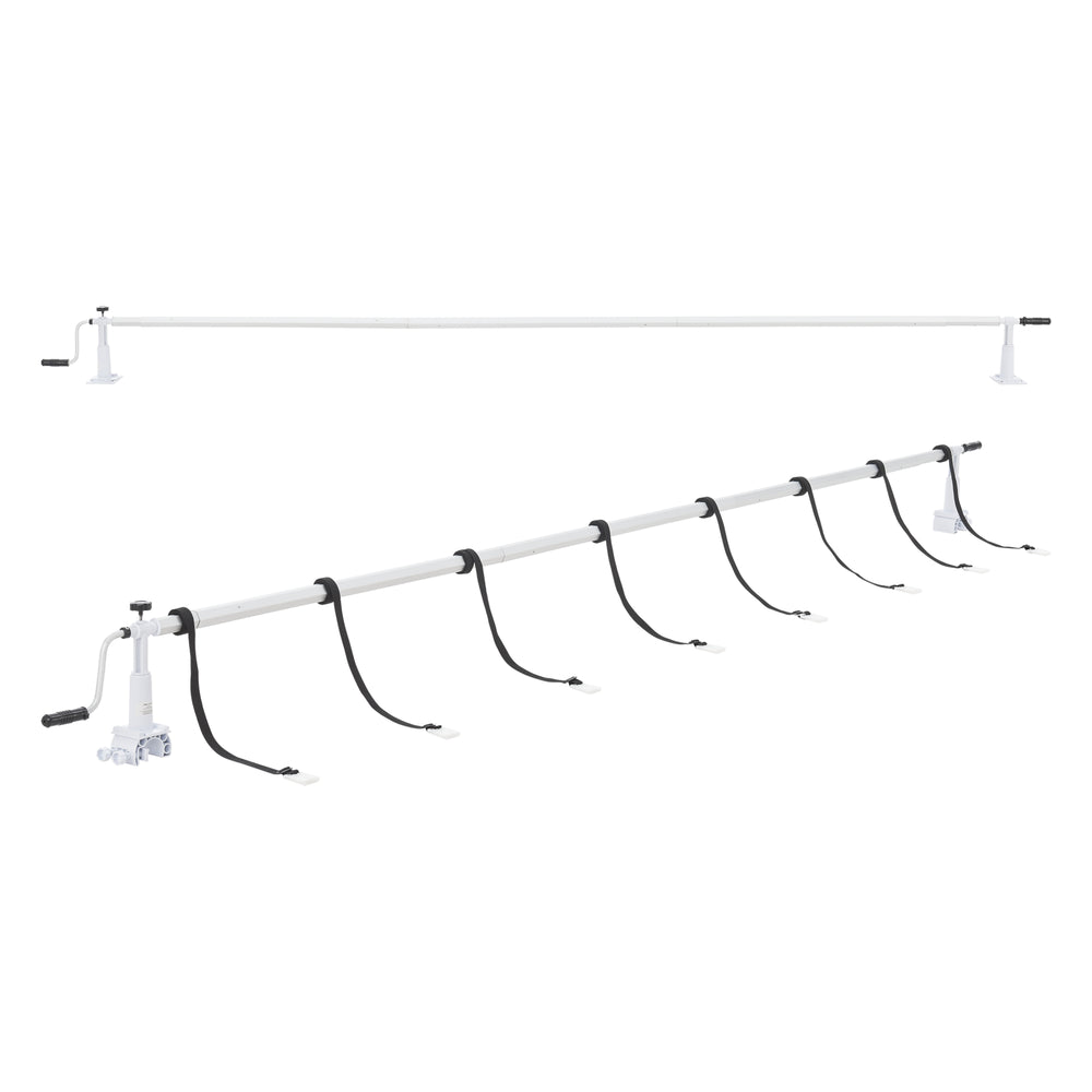 Oprolsysteem Oliveti zwembad afdekzeil 147-555 cm met 8 spanbanden