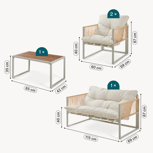 4-delige tuinset Karg loungeset casa.pro 