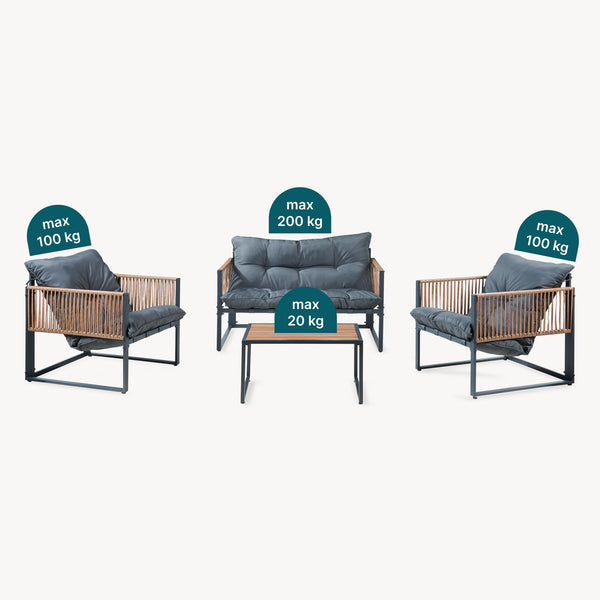 4-delige tuinset Karg loungeset casa.pro 