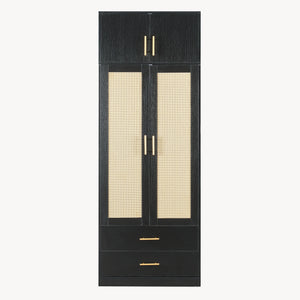 Kledingkast Larundi 216x80x52 cm met 4 deuren [en.casa]