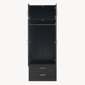 Kledingkast Larundi 216x80x52 cm met 4 deuren [en.casa]