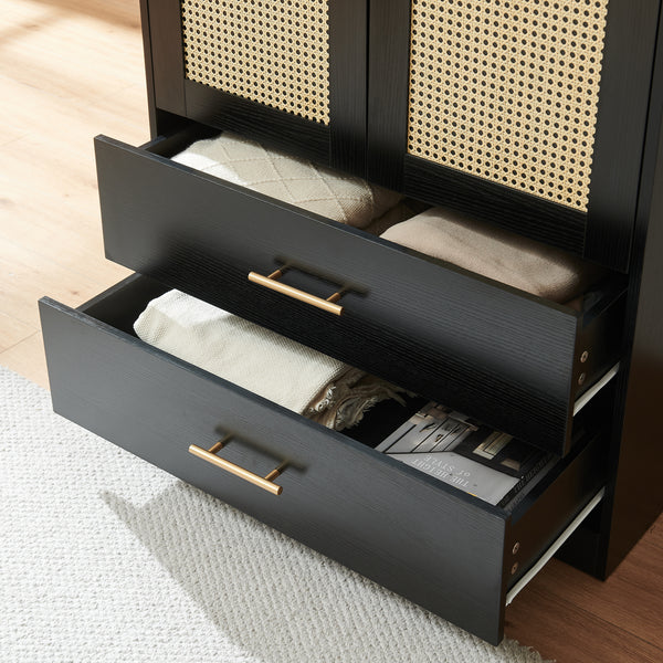 Kledingkast Larundi 216x80x52 cm met 4 deuren [en.casa]