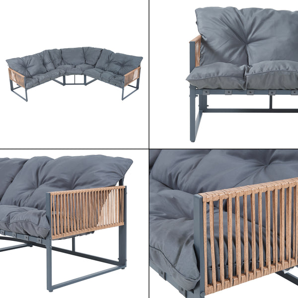 Loungeset Karg tuinset met kussens casa.pro