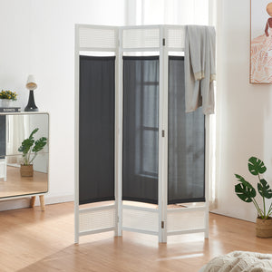 Kamerscherm Dorotea scheidingswand wit en donkergrijs [en.casa]