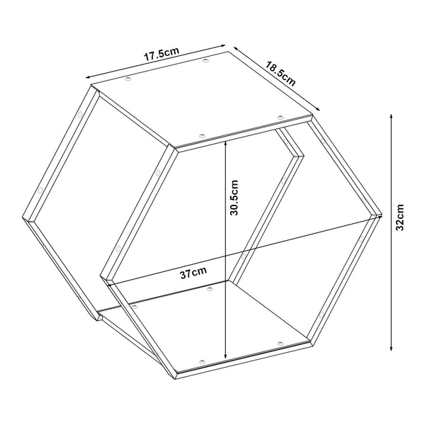 Wandrek Tand wandplankenset 32x37x19 cm [en.casa]