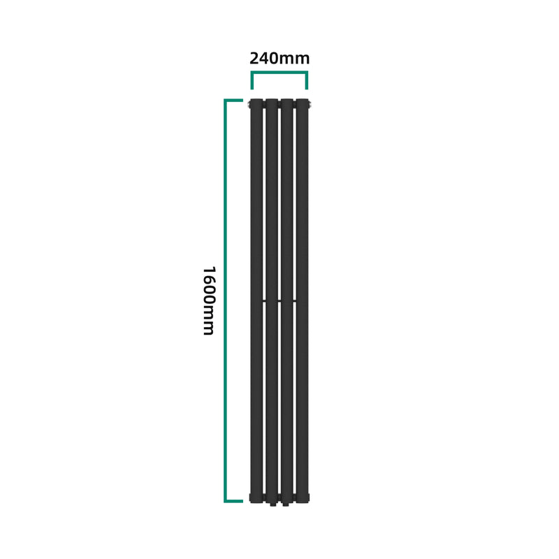 Maatschets [neu.haus] Designradiator Nore 160x24x5,6 cm zwart