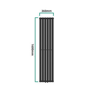 [neu.haus] Designradiator Nore 160x36x7,8 cm zwart