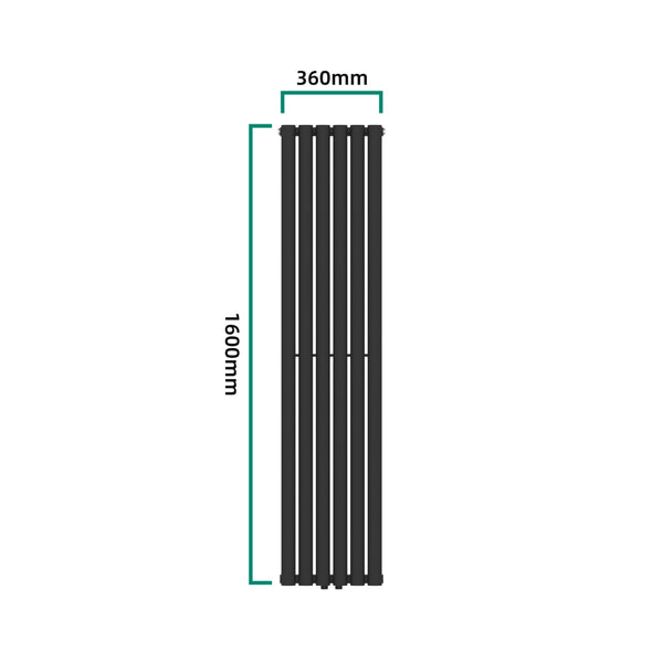 [neu.haus] Designradiator Nore 160x36x7,8 cm zwart