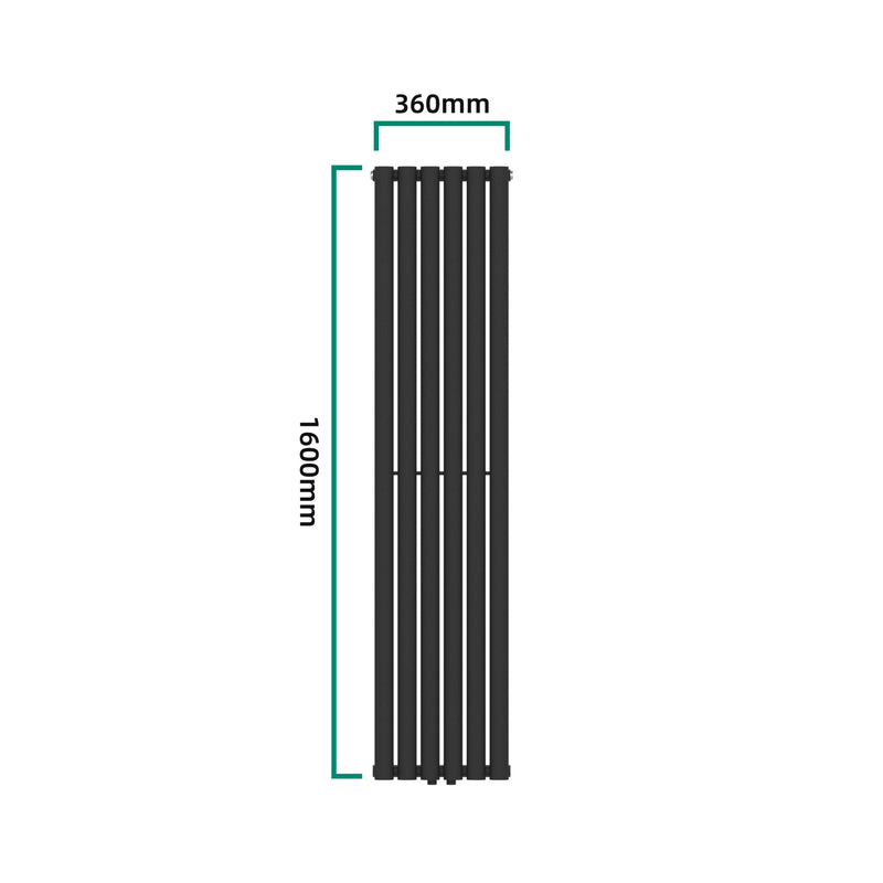 Maatschets [neu.haus] Designradiator Nore 160x36x5,6 cm zwart