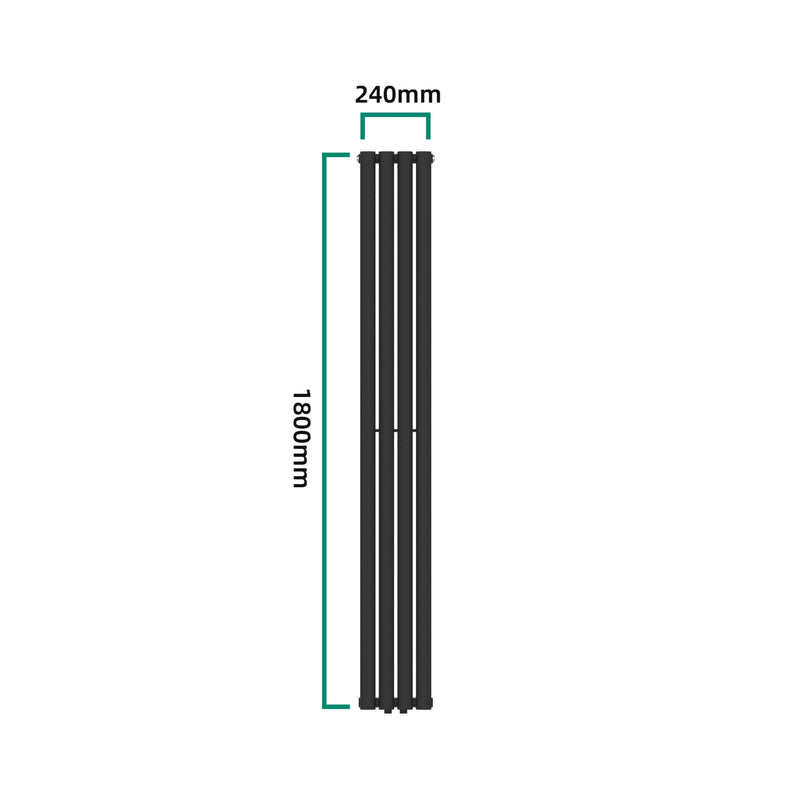 Maatschets [neu.haus] Designradiator Nore 180x24x5,6 cm zwart