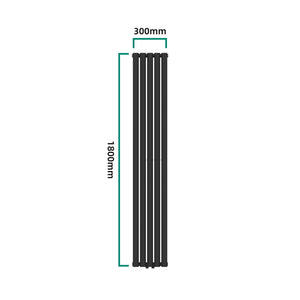 [neu.haus] Designradiator Nore 180x30x7,8 cm zwart model 2