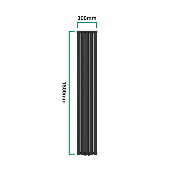 [neu.haus] Designradiator Nore 180x30x7,8 cm zwart model 2