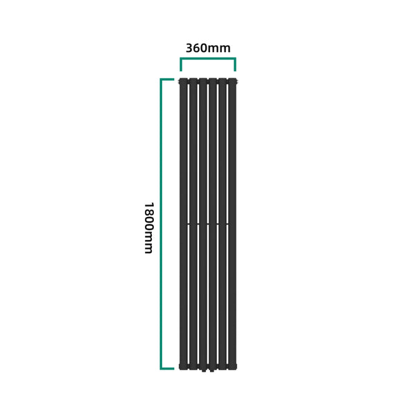 [neu.haus] Designradiator Nore 180x36x5,6 cm zwart
