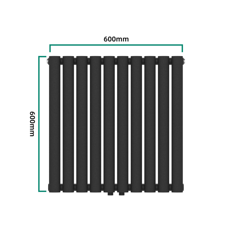 Maatschets [neu.haus] Designradiator Nore 60x60x5,6 cm zwart