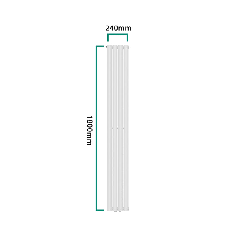 Maatschets [neu.haus] Designradiator Nore 180x24x5,6 cm wit
