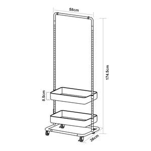 Kledingrek Kumad kapstok op wielen 174,5x58x36 cm [en.casa]
