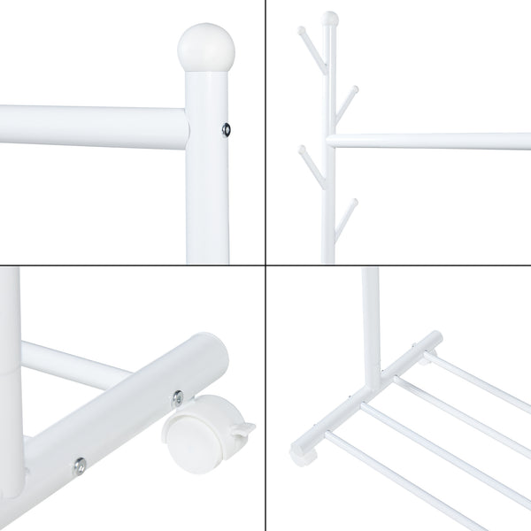 Kledingrek Snåsa kapstok op wielen 170x105x43 cm [en.casa]