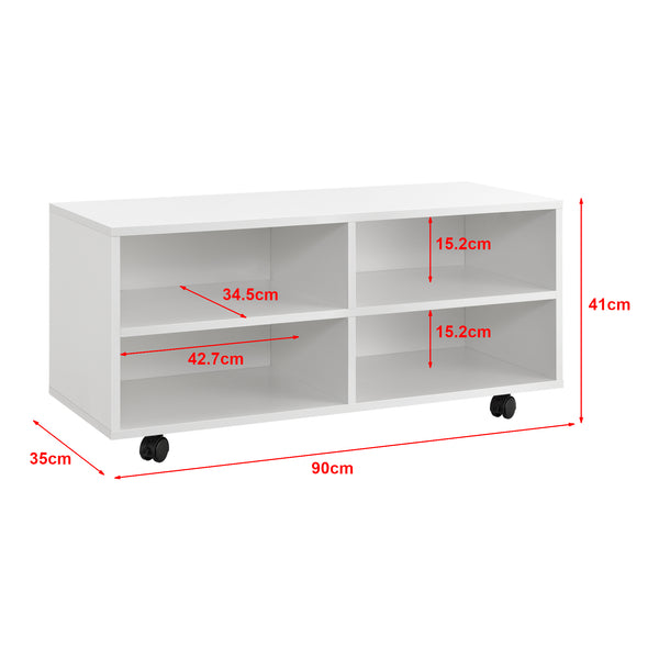 [en.casa] Opbergkast op wielen Barkarö 90x35x41 cm - 2 varianten