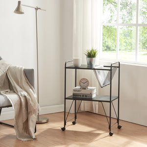 Servierwagen Austrheim 73x50x33cm Zwart [en.casa] - premiumXL