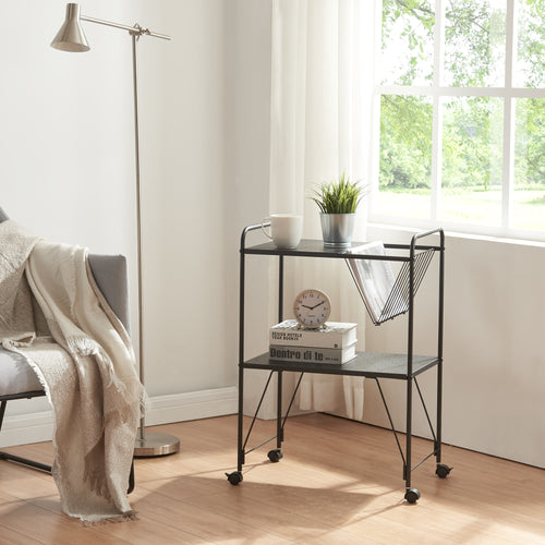 Servierwagen Austrheim 73x50x33cm Zwart [en.casa] - premiumXL