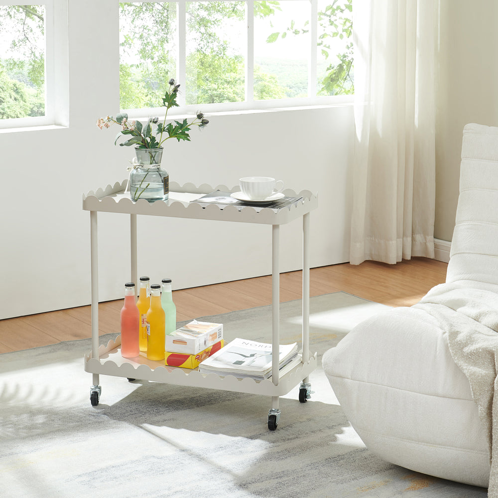 Serveerwagen Bolmanralu trolley 60x61x31 cm grijs [en.casa] 