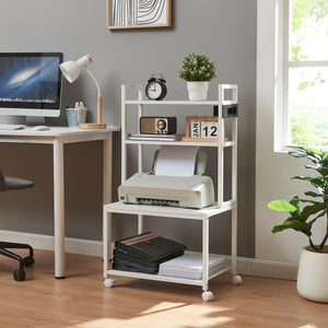 Rolbare printertafel Svanaldsvipp 100x55x38 cm cm Wit [en.casa] - premiumXL