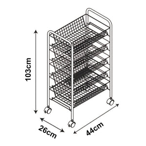 [en.casa] Keukentrolley Tromsø serveerwagen met opbergmanden zwart - 3 varianten