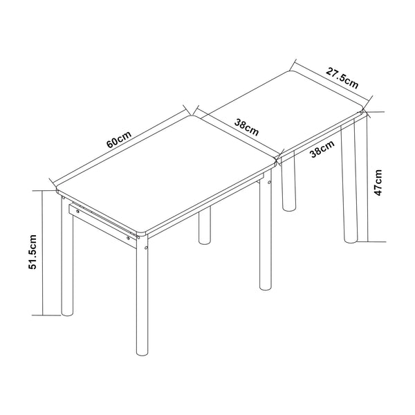 Kindertafel Skellefteå met uitschuifbaar tafelblad [en.casa]