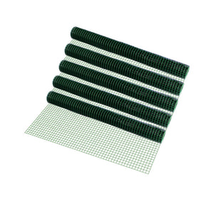 Kippengaas vierkant 19 mm geplastificeerd op rol groen - 2 varianten