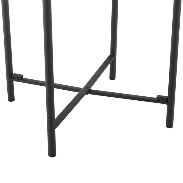 Bijzettafel Beaumont rond zwart en zandkleurig - 2 varianten