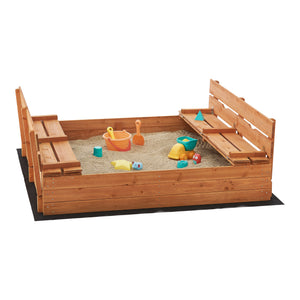 [en.casa] Zandbak Campillos met bankjes 23,5x118x114 cm houtkleurig