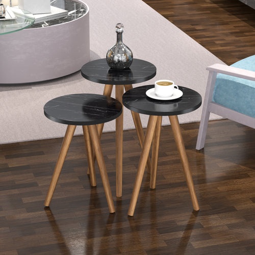 [en.casa] Bijzettafel Snede rond set van 3 - 3 varianten