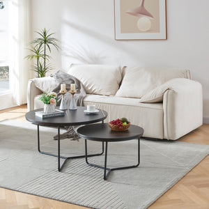 Satztisch Poxdorf 2 - dlg. marmerlook, zwart [en.casa] - premiumXL