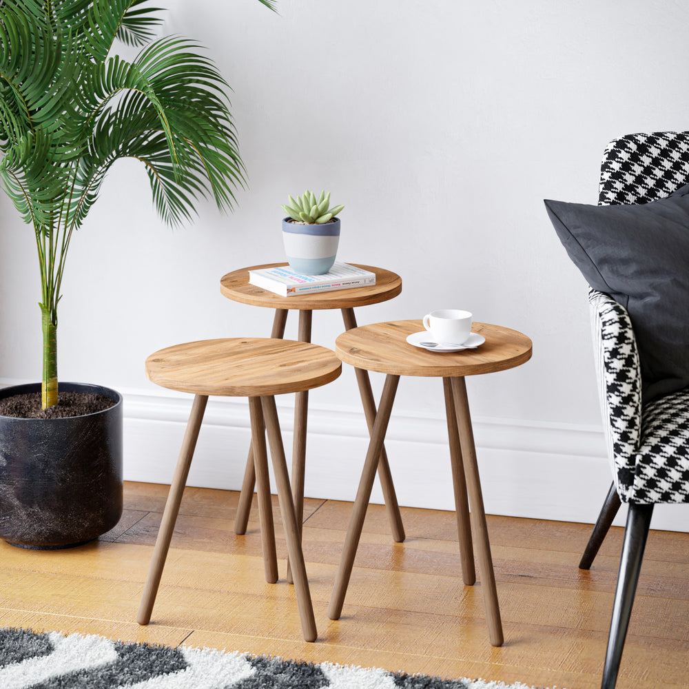 Satztisch Hjørring in 3-delige set Rond 49 x Ø34 cm verschillende kleuren [en.casa] - premiumXL