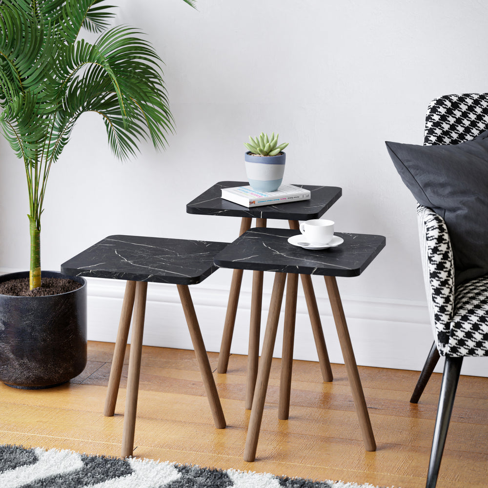 Satztisch Hobro in 3-delige set Vierkant 49x34x34 cm [en.casa] - premiumXL
