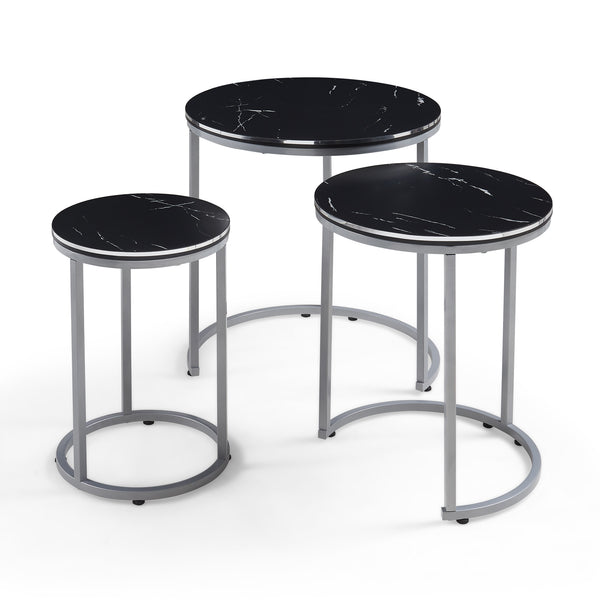 [en.casa] Bijzettafel Bornholm set van 3 rond - 2 varianten